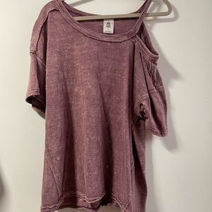 Free People distressed one shoulder tshirt